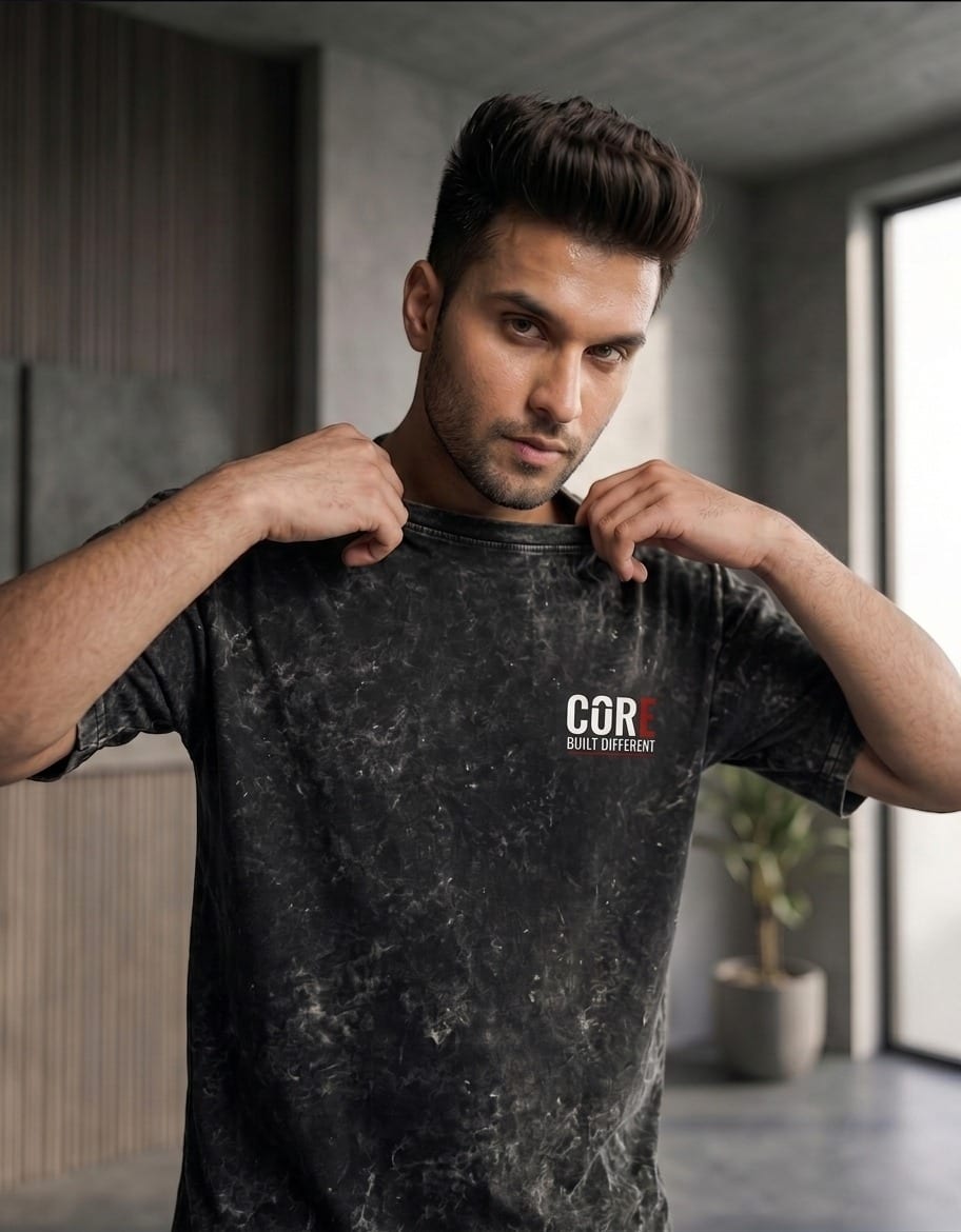 The Core Sovereign | Raivex 240GSM Acid Wash T-Shirt
