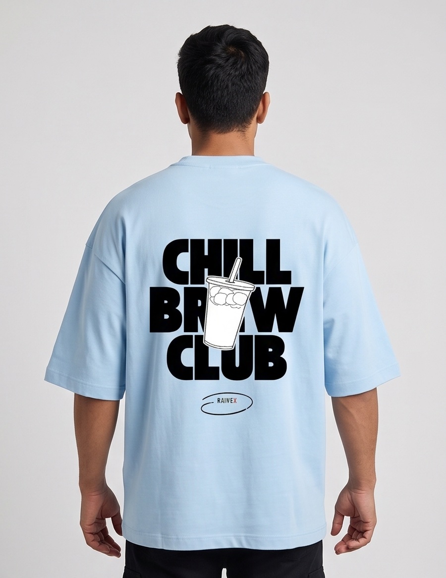 RAIVEX Chill Brew Club Unisex Oversized Tee | 240 GSM Premium Cotton Streetwear