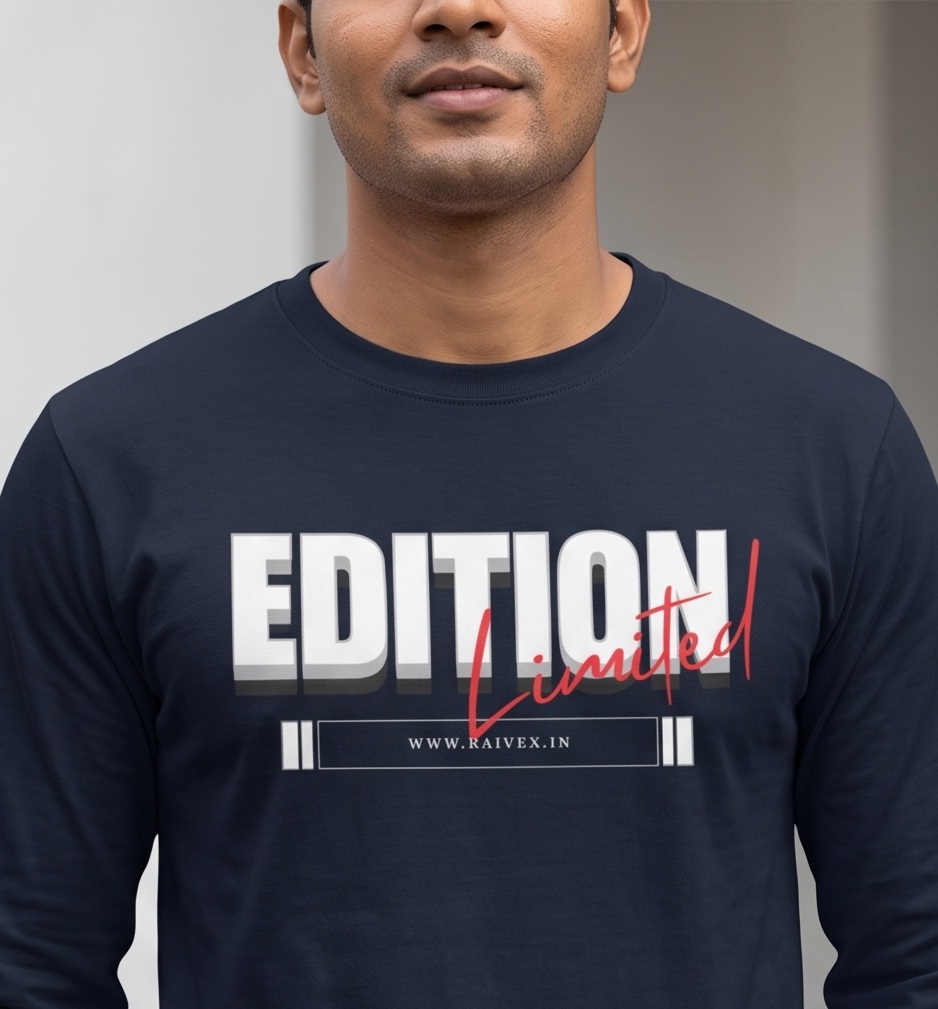 RAIVEX Limited Edition Typography Full Sleeve | 180 GSM Premium Cotton