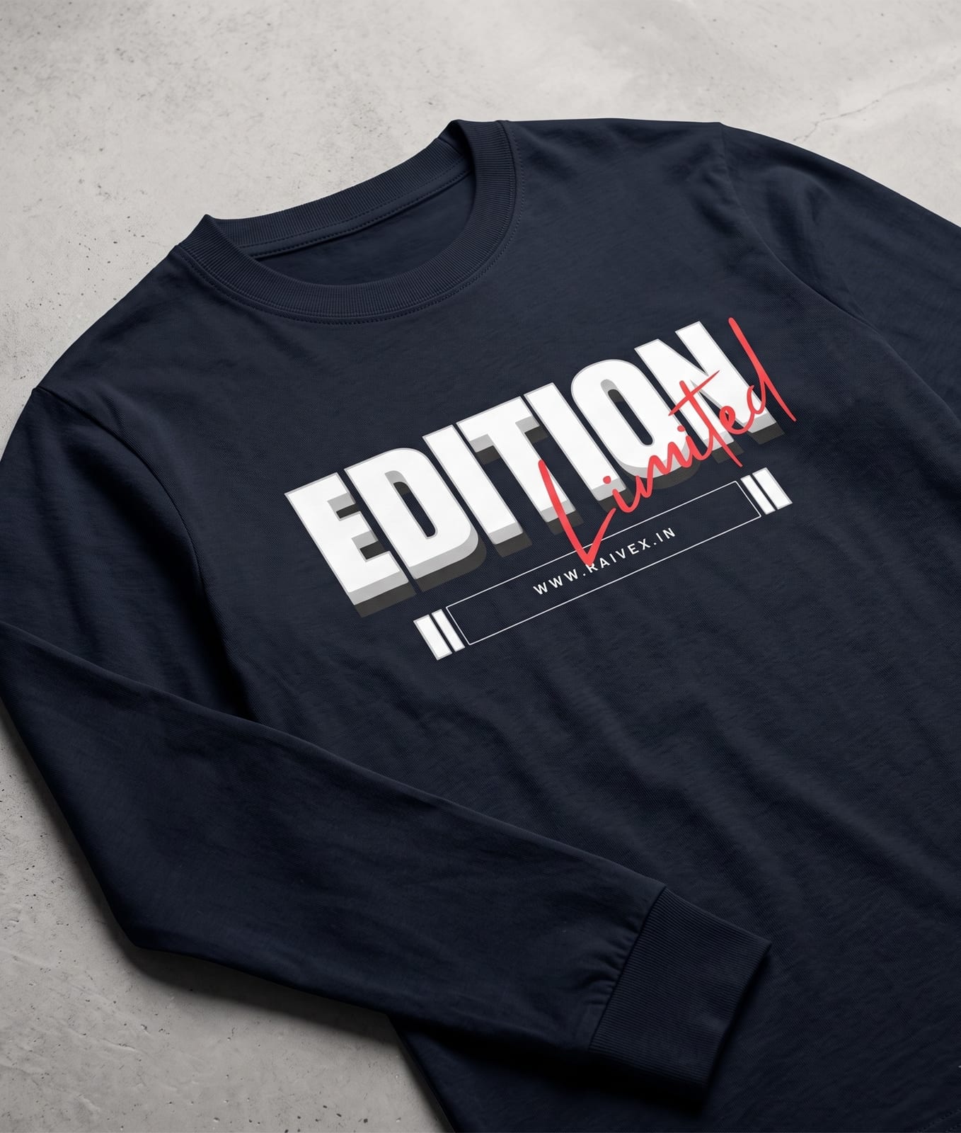 RAIVEX Limited Edition Typography Full Sleeve | 180 GSM Premium Cotton