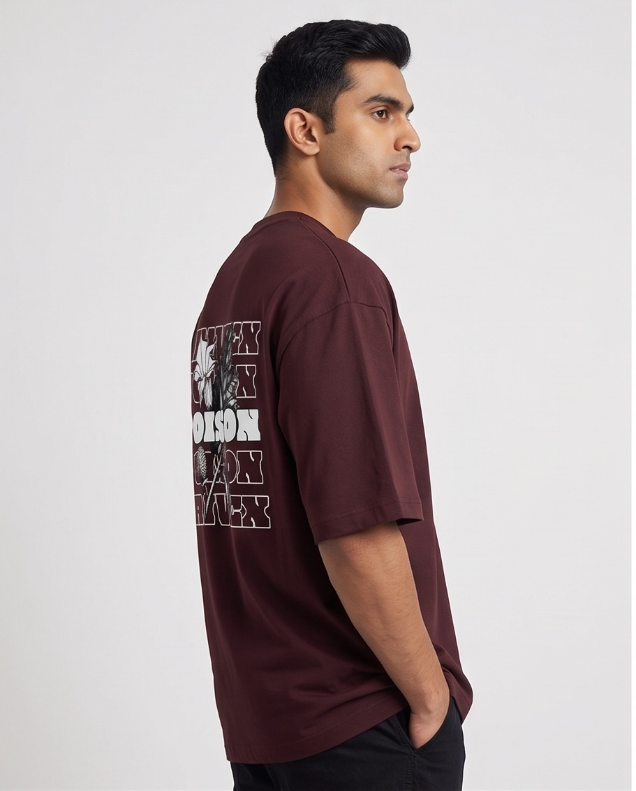 RAIVEX Poison Floral Graphic Oversized Tee | 240 GSM PREMIUM Cotton Streetwear