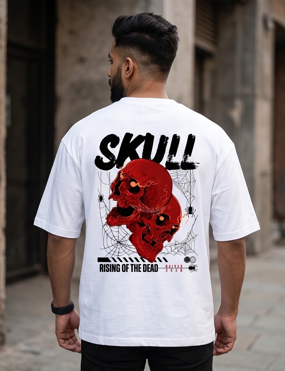 'RAIVEX "Skull: Rising of the Dead" Heavyweight 240 GSM Oversized T-Shirt